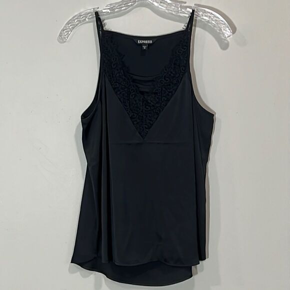 Cute Black Lace Tank Top By Express. Size Medium. - Picture 1 of 6